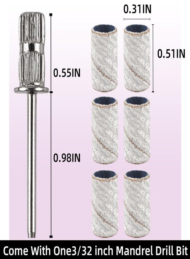TKYZMS 100 Pcs (240 Grit White)Sanding Bands Nail Drill Bit with 0.31in diameter,Nail Drill Bits Extreme Fine Grit Sanding Band,Sanding Belt Upgrade Mandrel Bits,Professional Nail Drill Bit for Acrylic Nails - Image 2